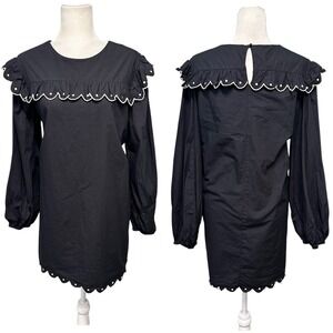Anthropologie Corey Lynn Calter Long Sleeve Julia Dress Womens Size L Black Puff
